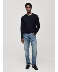Mango - Microstructured Cotton Knitted Sweater - Lyst