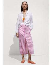 Mango - Slit Striped Skirt - Lyst