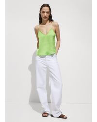 Mango - Satin Top With Straps - Lyst