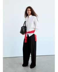 Mango - Cotton And Lyocell Blend Straight Shirt - Lyst