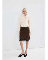 Mango - Tweed Jacket With Notched Lapel Collar - Lyst