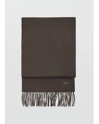 Mango - Plain Fringed Scarf - Lyst