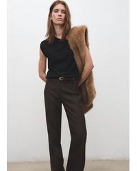 Mango - Thin Suede Leather Belt - Lyst