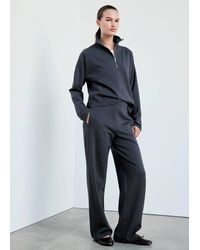 Mango - Fine-Knit Straight-Fit Trousers - Lyst