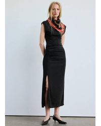 Mango - Ruched Side Knitted Dress - Lyst