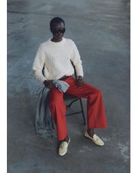 Mango - Round-Neck Bouclé Sweater - Lyst