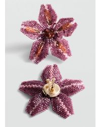 Mango - Orecchini cristalli fiori - Lyst