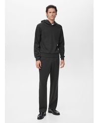 Mango - Jogger Cotone Vita Elasticizzata Grigio Scuro Vigoré - Lyst