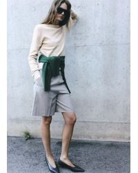 Mango - Pull En Maille À Col Rond Gris Clair/Pastel - Lyst