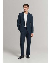 Mango - Slim-Fit Suit Jacket Made From A Linen-Lyocell Blend - Lyst