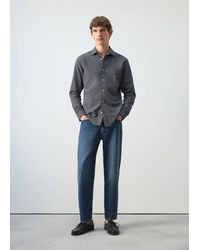 Mango - Regular Fit Check Cotton Shirt - Lyst