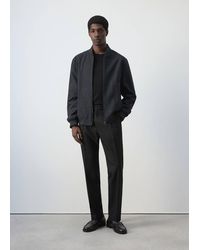 Mango - Wool-Blend Bomber Jacket - Lyst