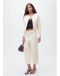 Mango - Crop-Jacke Aus Baumwolle Mit Taschen - Lyst