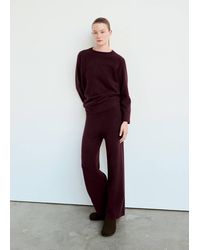 Mango - Wide-Leg Jersey Pyjama Trousers - Lyst