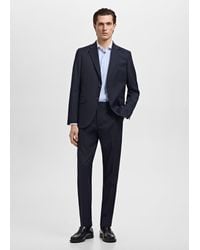 Mango - Striped-Print Slim-Fit Suit Shirt - Lyst