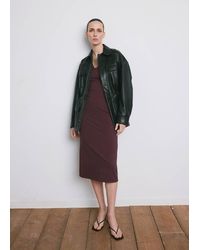 Mango - Fitted V-Neck Dress - Lyst