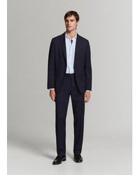Mango - Slim Fit 100% Cotton Striped Formal Shirt - Lyst