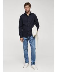 Mango - Slim-fit Cotton Structured Shirt - Lyst
