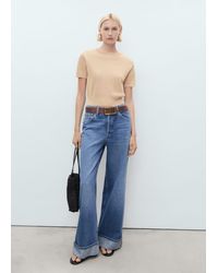 Mango - Pull Court À Manches Courtes Gris Clair/Pastel - Lyst