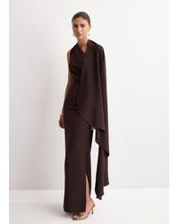 Mango - Asymmetrical Dress With Scarf - Lyst