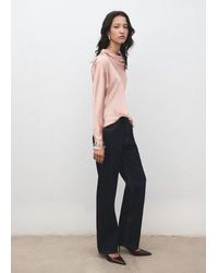 Mango - Satin Blouse With Draped Neck - Lyst