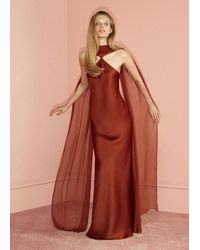 Mango - Satin Halter Neck Dress - Lyst