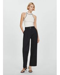 Mango - Trousers With Belt Loops - Lyst