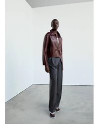 Mango - Faux Leather Zip Jacket - Lyst