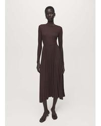 Mango - Flared Midi-Dress With Belt - Lyst