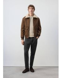 Mango - Faux-Shearling Suede Jacket - Lyst
