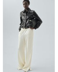 Mango - 100% Leather Bomber Jacket - Lyst
