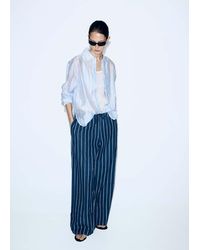 Mango - Striped Lyocell Shirt - Lyst