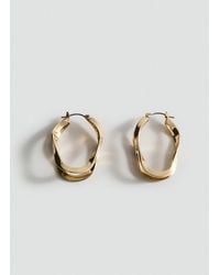 Mango - Twisted Hoop Earrings - Lyst