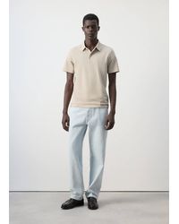 Mango - Slim Fit Cotton Piqué Blend Polo - Lyst