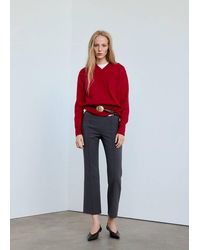 Mango - V-Neck Knit Sweater - Lyst
