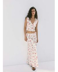 Mango - Spitzenbluse Mit Blumenmuster - Lyst