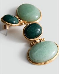 Mango - Stone Hanging Earrings - Lyst