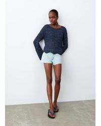 MANGO TEEN - High-Waist Frayed Hem Shorts - Lyst