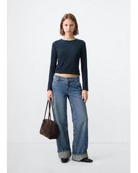 MANGO TEEN - Long-Sleeved T-Shirt With Decorative Buttons - Lyst