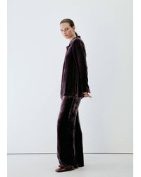 Mango - Silk Blend Pyjama Bottoms - Lyst