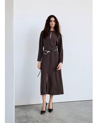 Mango - Long-Sleeve Dress With Cut-Outs - Lyst