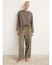 Mango - Zweiteiliges Pyjama-Set Aus Flanell Mit Karomuster - Lyst