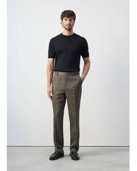 Mango - Slim-Fit Lyocell Linen Trousers - Lyst