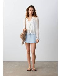 MANGO TEEN - Denim Short Skirt - Lyst