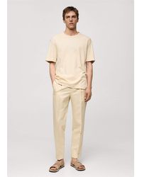 Mango - 100% Cotton Slim-fit T-shirt - Lyst