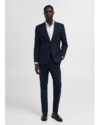 Mango - Slim-Fit Textured Cotton Formal Shirt - Lyst