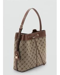 Mango - Jacquard Bucket Bag With Logo - Lyst