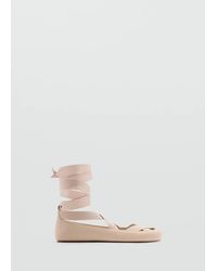 Mango - Criss-Cross Strap Ballet Flats - Lyst