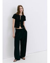 Mango - Open-Knit Toggle Cardigan - Lyst