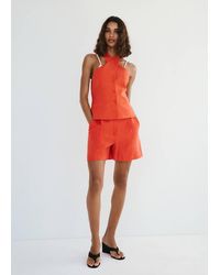 Mango - Straight-Fit Lyocell Bermuda Shorts - Lyst